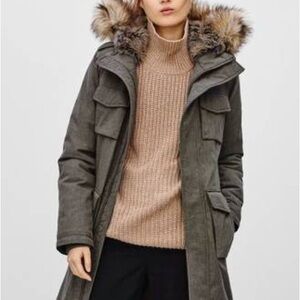 TNA Grey Blackcomb Parka with Faux Fur Hood